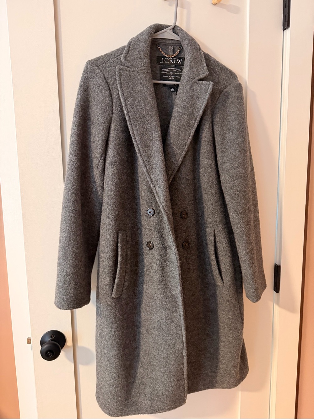 J.CREW Italian Boiled Wool Coat in Heather Gray